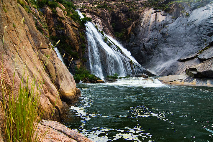The Ezaro waterfalls cascade directly into the sea